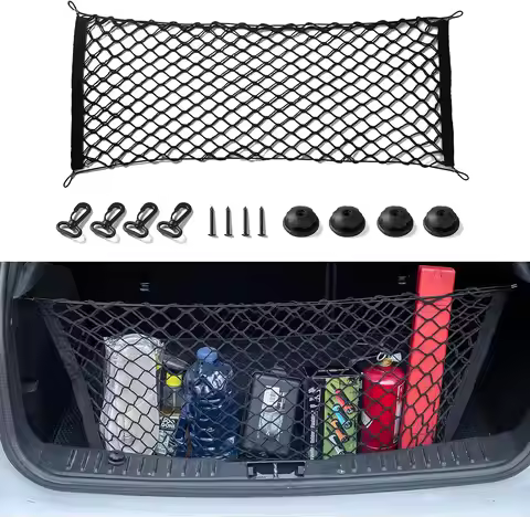 4 HooK Car Rear Boot Trunk Cargo Elastic Mesh Net Luggage Organizer For Ford Mustang SN95 S197 S550 