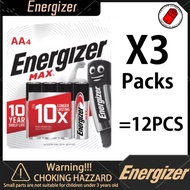 Energizer AA bateri (12 unit) Energizer MAX AA bateri alkali asal dimeteraikan dalam pek lepuh