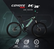 จักรยานเด็ก Coyote รุ่น Lite Rooter MTB 24นิ้ว โช๊คหน้า ดิสเบรคหน้า-หลัง วงล้อ2ชั้น น้ำเงิน ประกอบแล้ว 80%