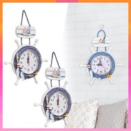 [Kloware2] Nautical Clock Non Ticking Mediterranean Wall Clock for Home Study Office