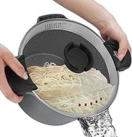 ROSSETTO 5QT Pasta Pot with Strainer Lid, 9.5'' Cast Aluminum Nonstick Multipurpose Stock Pot Spaghe