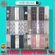 LANGSIR TINGKAP SEMI BLACKOUT AVAILABLE SIZE 160CM/210CM CURTAIN MODERN HOOK TYPE