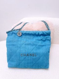 (尖沙咀門市💖) 全新 Chanel 22 bag small denim 牛仔
