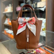 Hermes Picotin 18 馬鞍皮 銀扣 Barenia