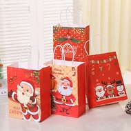 Christmas Gift Bag Holiday Packaging Wrapping Supplies Xmas Series Kraft Paper Tote Bags