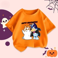 Kaos Anak Dewasa Happy Halloween Booey Bluey T-Shirt Trick or Treat Tee Shirt Kids Adults Halloween 
