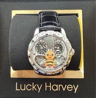 Lucky Harvey Bee Series 蜜蜂 機械錶 Automatic Watch 自動上鍊機械錶 Sliver Case Black Leather Strap 手錶 真樂時
