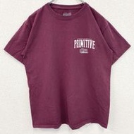 古著火影忍者疾風傳短袖動畫印花 T 卹，印有鳴人和佐助的酒RED圓領，L 碼