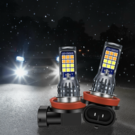 2Pcs 24LED Dual Color Car LED Fog Lights H3 Bulb H4 H7 H11 H8 Super Bright 9006 H16 P13W  2Pcs 24LED