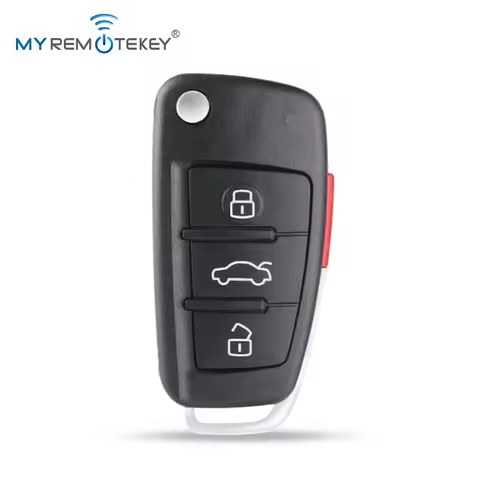 MYREMOTEKEY NBG009272T Flip key shell 3 button with panic for Audi A3 A4 A5 A6 A8 TT 2006-2010 P/N 8