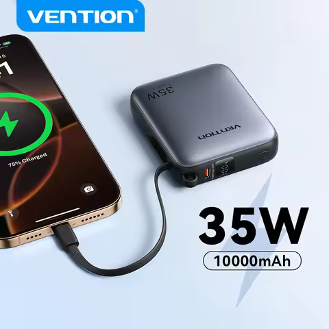 Vention 35W Mini Power Bank PD Fast Charge 10000mAh Portable PowerBank for iPhone 17 16 Pro Samsung 