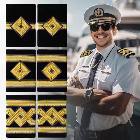 Sailor Epaulette Military Navy Bullion Braid Epaulets T shirt Suit Captain Chief officer shoulder ba