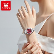 นาฬิกาข้อมือผู้หญิง Olevs 9945 ปี 2026 นาฬิกาข้อมือสีชมพู น้ำหนักเบา หรูหรา ทนทานต่อการเปียก นาฬิกาข