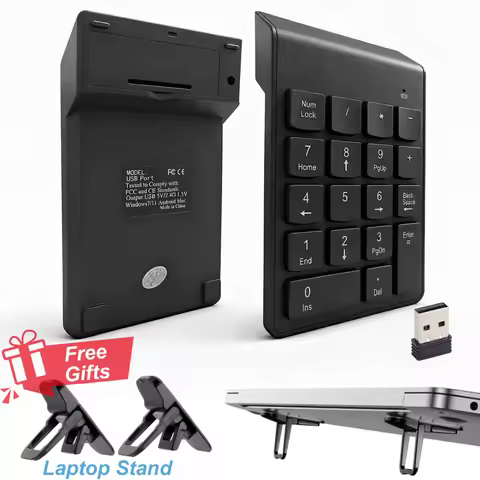 USB Wired Numeric Keypad 18-Key Mini Number Pad Portable 2.4G Wireless Digital Keyboard for IMac Mac