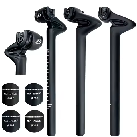 Bicycle shock absorber carbon fiber seatpost 25.4x350 27.2x350 30.8x350 31.6x350mm MTB road bike sea
