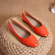 Size 36-45 women's round toe flat shoes, women's shallow mouth flat heel work women's small leather 