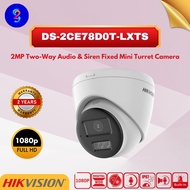 【Ready Stock】HIKVISION DS-2CE78D0T-LXTS 2MP Two-Way Audio & Siren Fixed Turret Camera