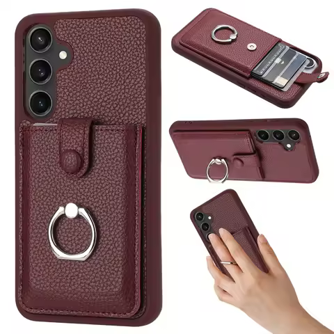 For Samsung Galaxy A15 A25 A35 A55 5G Case Soft Frame Leather Phone Case For Galaxy A 15 35 55 Walle
