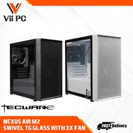 Tecware Nexus Air M2 with 3x 12cm black fans , Swivel TG Glass , Mesh Front Panel Black/White
