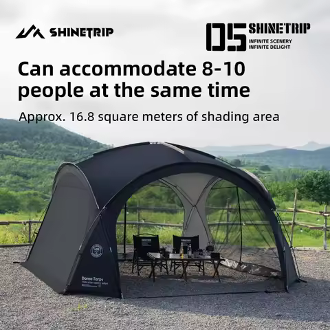 ShineTrip Outdoor Silver Coated Canopy 8-10person Camping Dome Tents And Sunscreen Self-driving Wate