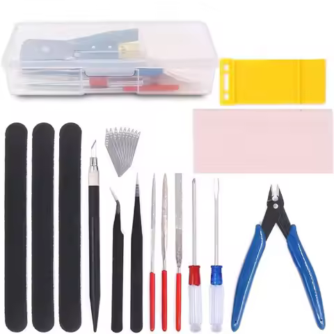15Pcs Model Tools Kit Professional Hobby Building Tool Kit Modeler Basic Tools Craft Set for Model B
