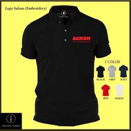 Baju Sulam Aircond Acson Cool T-Shirt Shirts Cotton Polo T Shirt Uniform Kolar Pakaian Casual Fashio