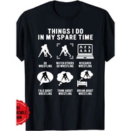 Men' Funny Wrestling Fan T-Shirt Compatible for - 100% Cotton Casual Round Neck Tee with Wrestler Gr