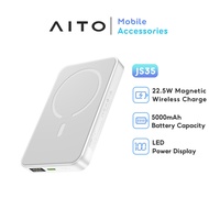 【Kabel Data Gratis】AITO Nirkabel Powerbank JS35 Magsafe 5000mAh PD 22.5w/15W Magnetic Fast Charging 