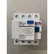 Maxguard ELCB 100A 4P 300mA / Maxguard RCCB (Warranty 1 Year)