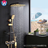 Copper Shower Head Black Gold Shower Set Household Bathroom Shower Set NVUX                                                                                                         