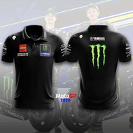 Super Premium: MotoGP 2020 Yamaha Monster Racing Team Mens Short Sleeve Big Size Polo Collar T-Shirt