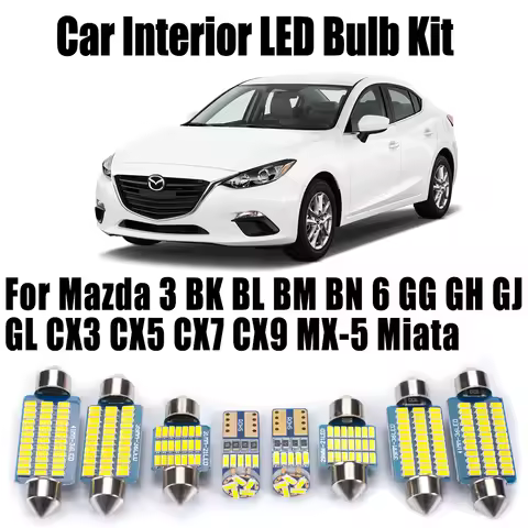 Canbus Vehicle LED Interior Map Dome Number Plate Car Light Kit For Mazda 3 BK BL BM BN 6 GG GH GJ G