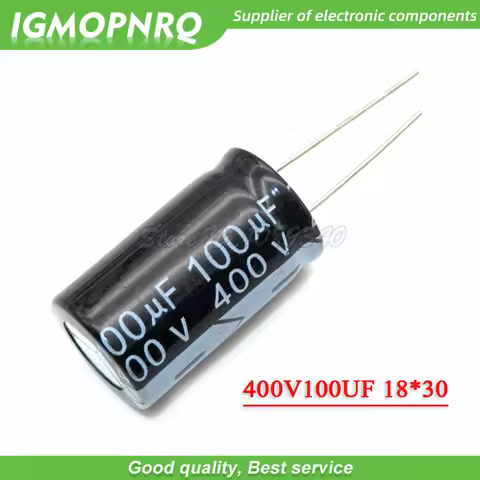 5PCS 400V100UF 18*30mm 100UF 400V 18*30 Aluminum electrolytic capacitor