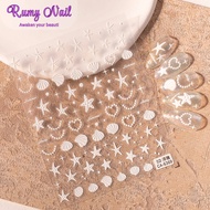Nail stickers, 5D embossed starfish bow stickers, scallops nail decoration stickers 5D nail stickers