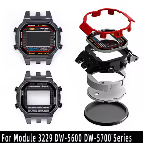 Mod Kit Metal Movement Shell For Casio DW5600 DW-5700 Upgrade Modified to GMW-B5000 Bezel Strap Case