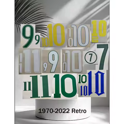 1970-2022 Braz2l Retro Nameset Printing NAMESET CUSTOMIZE NAME NUMBER Heat Transfer Soccer Patch top