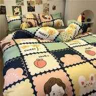 Cute 3/4 In 1 Bedding Sets Kids Baby Comforter Quilt Duvet Cover Mattress Protector Bed Sheet Set with Pillowcase Single/Queen/King Size