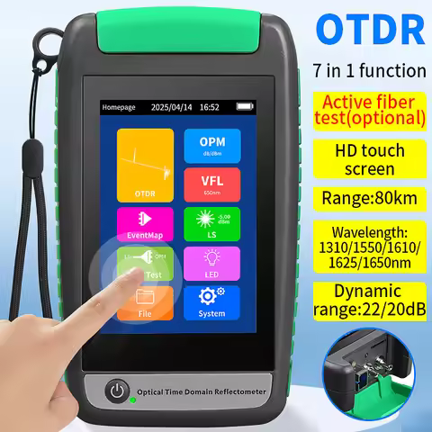 COMPTYCO MINi OTDR AUA-18U/A Active Fiber Live Test 1550nm 22dB 80KM Fiber Optic Reflectometer Touch