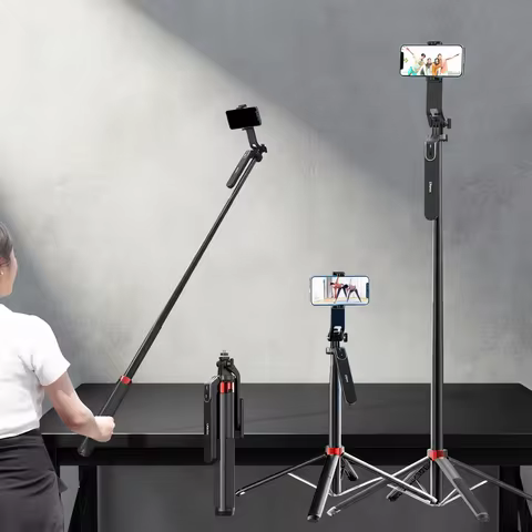 Ulanzi MA09 1.8m Selfie Stick Tripod for iPhone 16 15 Android Phone with Remote Control Panoramic Ba