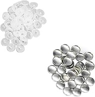 Weddecor 23mm Button Blanks Aluminum Cover Snaps with Plastic Back Tacks for Sewing Projects, Dress 