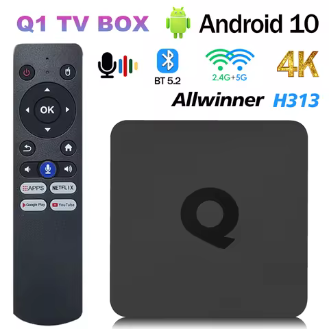 iATV Q1 TV Box AndroidTV Allwinner H313 4K HD 2.4G Wifi 4K HDR Set Top Box Portable Smart Video Movi