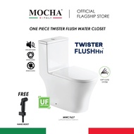 MOCHA One Piece Wc MWC7627 water closet jamban tandas twister flushing UF soft close seat cover mang