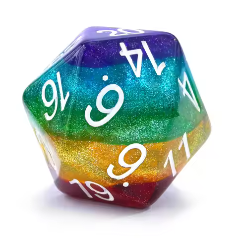 Bescon Jumbo 20 Sides Dice 1.5 inch in Colorful Multi-layer Design, 38MM Over-sized D20 Dice Big Siz