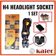 KAIER H4 HEAD LAMP HEADLIGHT CABLE SOCKET 1 SET LAMPU DEPAN BESAR SOKET KABEL