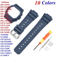 For  DW5600 GW5600 G-5600 GLX-5600 GW-M5610 Watch Strap Protective Bumper Case Resin Band Replacemen