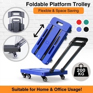 Foldable Platform Trolley (200 KG). Durable Castors and Non-Slip Platform Good for Home and Office