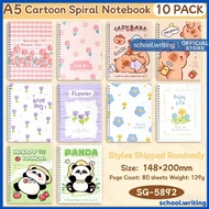 10pcs A5 Cartoon Coil Notebook Set Spiral Landscape High School A5 Notebook