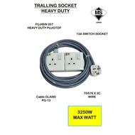 SIRIM Socket Extension Heavy Duty Extension Plug Heavy Duty Wire Trailing Socket Plug  2/3  Way Waya
