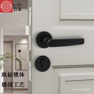 Hotel Engineering Lock Separate Handle Black 304 Stainless Steel Bedroom Door A1F8