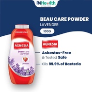Agnesia Beau Care Powder 100g - Lavender Antibacterial & Asbestos-free Bedak Talcum Powder Body Powd